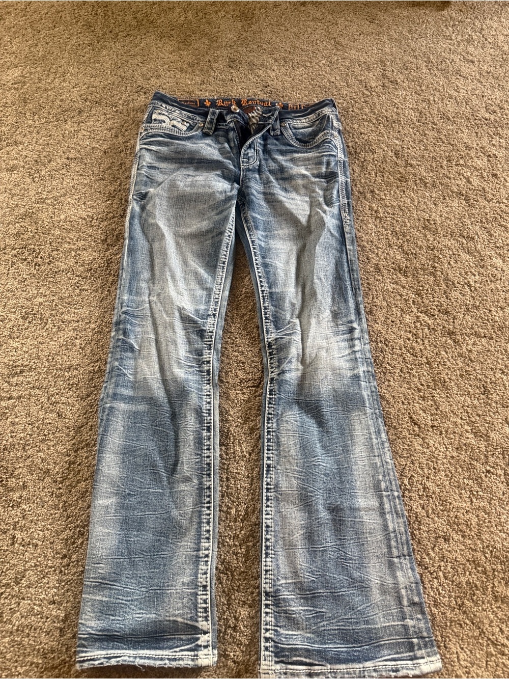 Buckle Faded Light Blue Flare Jeans Miss Me